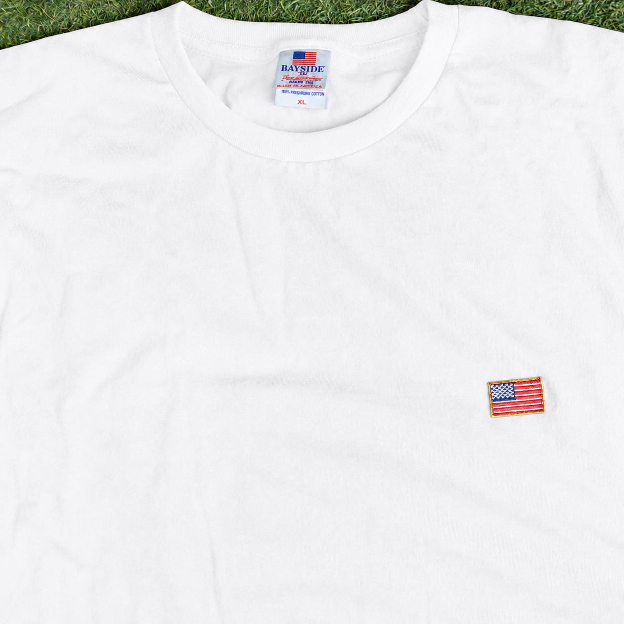 Subtle Tee - White with Gold Border Flag - PRE-ORDER